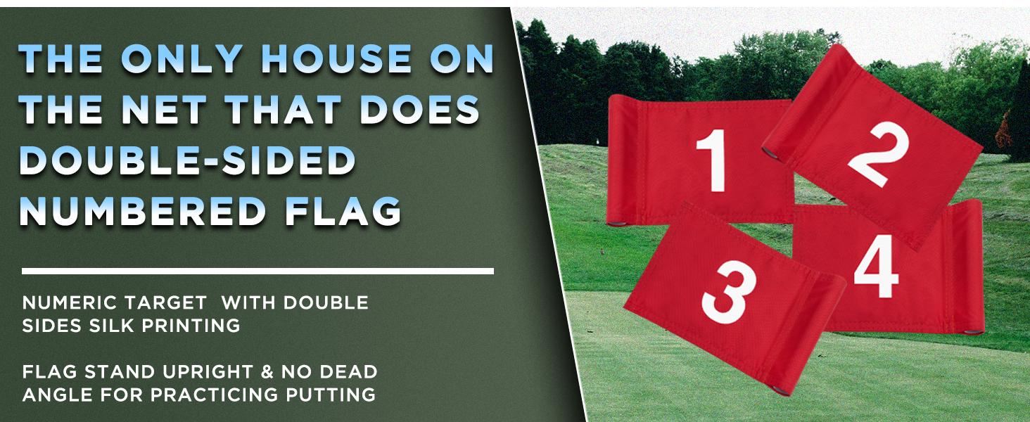 KINGTOP Mini Golf Flagstick for Backyard Practice Putting Green, 3ft Golf Pin Flag Hole Cup Set, Portable 2-Section Design, Gift Idea