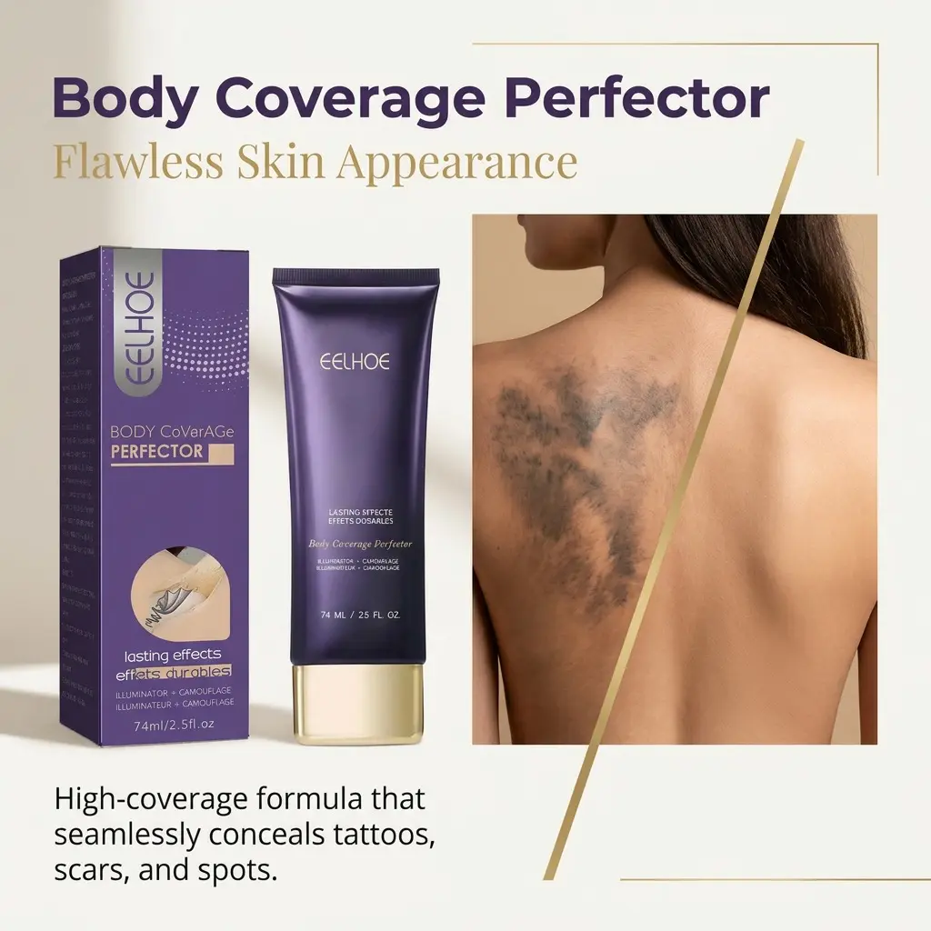 Tattoo Concealer Repair Cream - Covers body tattoos, scars, and birthmarks, moisturizes, brightens, and provides invisible coverage