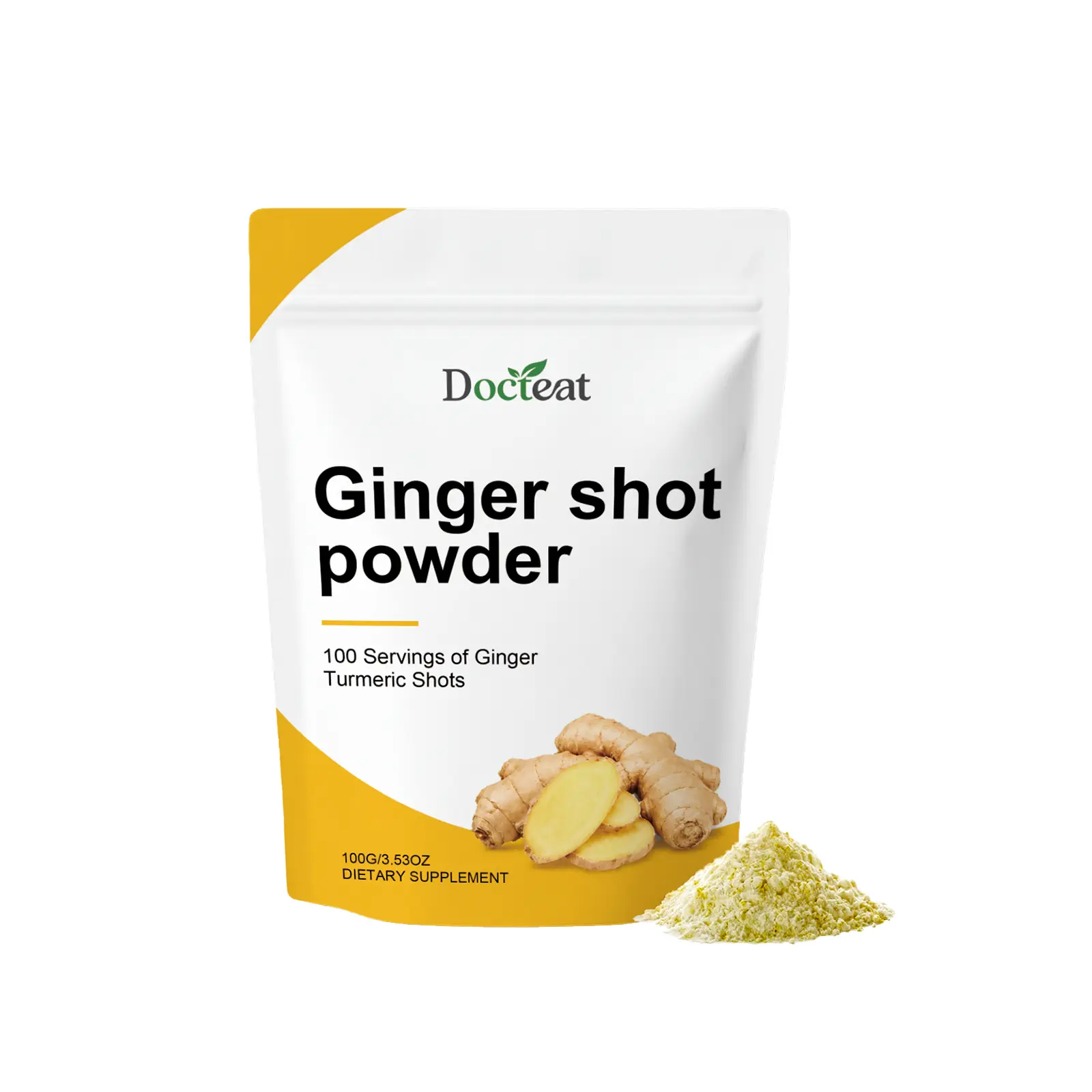 Ginger Turmeric Shot Powder with Vitamin C Ginger & Ginseng Root Extract, Supports Daily Vitality Metabolic Balance Mental Focus & Overall Wellness Per Bag 100g