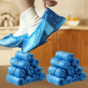 100pcs Multi-Purpose Disposable Shoe Covers, Waterproof Cover, Durable Plastic Shoe Protectors, Home Travel Work Use, Transparent Design, Floor Protection