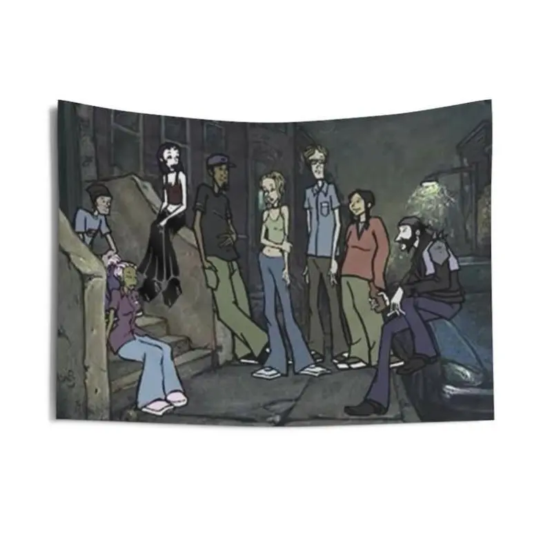 Cotton MTV Downtown Themed Wall Tapestry - Hanging Wall Art, Cool Decor, Whimsical Decor, Teen Room Accent, Things for Rooms, Dorm & Mirror Home Supplies, Room Decor, Wall Decor