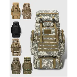 80L Large Capacity Hiking Camping Backpack, Durable Oxford Fabric, Adjustable Straps, Multi-Compartment Design, Ideal for Outdoor Adventure