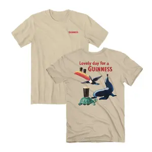 [ Sale Up To 40%] Guinness Iconic Characters Front And Back Print T-shirt Multi-color