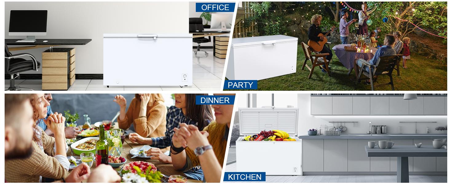 18.0 Cu.Ft Deep Freezer, Large Chest Freezer for Families with Removable Basket& 8 Adjustable Thermostat, Energy Saving Freezer Front Drain Free Standing Top Open Door for Home, Kitchen mini fridge mini fridges fridge