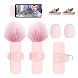 Professional Wireless Microphone, USB Rechargeable Wireless Microphone, Plug-Play Lapel Mic for Video Recording, Teaching, Interviews, Podcast Equipment, Gifts for Mums mini microfono minimic c interface mini microphone phone accessories Audio