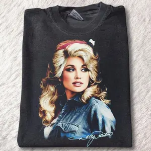 Vintage Dolly Parton Graphic Tee, Dolly Parton Merch, 80's Country Music Shirt, Graphic Tee, Gift T-shirt,Unisex Cotton Top Menswear Womenwear Streetwear Cotton Comfort Shortsleeve Casual