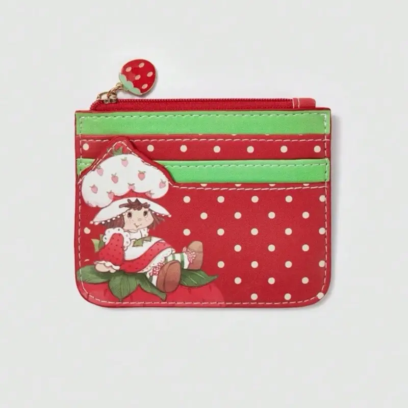 Strawberry Shortcake  Card/Metro Card Holder With Zipper & Key Chain, Small Wallet