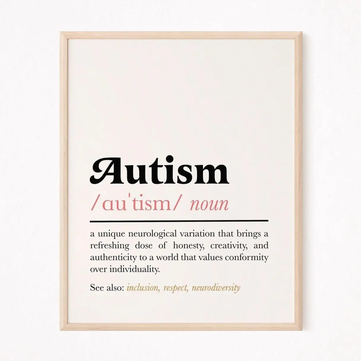 Autism Definition Print | Autism Meaning | Neurodivergent Print | Neurodiversity | Autism Poster | Autism Awareness Wall Art | Social Worker