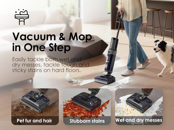 [New arrival] Tineco FLOOR ONE i6 Stretch Wet Dry Vacuum Cleaner,Vacuum & Mop in One Step,20kPa Powerful Suction,180° Lay-flat Design,Anti-Tangle Design,Full-path Self-cleaning&5min Drying with 85℃(185℉) Air,Up to 40* minutes Runtime,Upgraded Pouch Cell