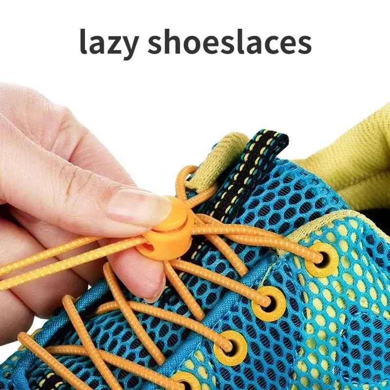 Round Elastic No-Tie Shoelaces for Sneakers, 1-Pair Pack, All-Seasons Casual Versatile Outdoor Shoelaces, 39.37in Length