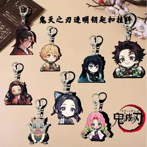 Demon Slayer Double-Sided Acrylic Keychain - Nezuko, Love Hashira & Mist Hashira Transparent Anime Charm, demon slayer merch, figure.