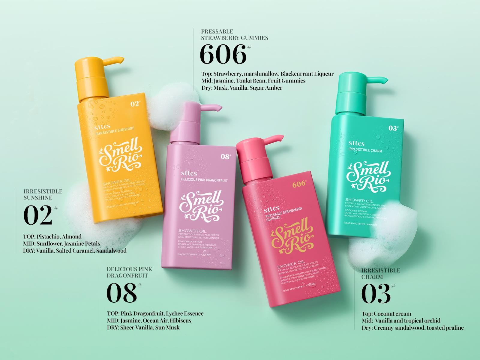 New!Sttes Shower Oil 02# (Irresistible Sunshine) 5.47 oz – Moisturizing Body Wash with Pistachio, Almond, Vanilla & Salted Caramel, Natural Plant Oils, No Mineral Oil, Parabens or Phthalates