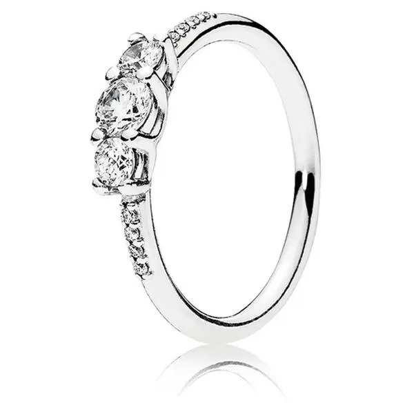 Pandora Clear Three-Stone Ring 196242CZ-60