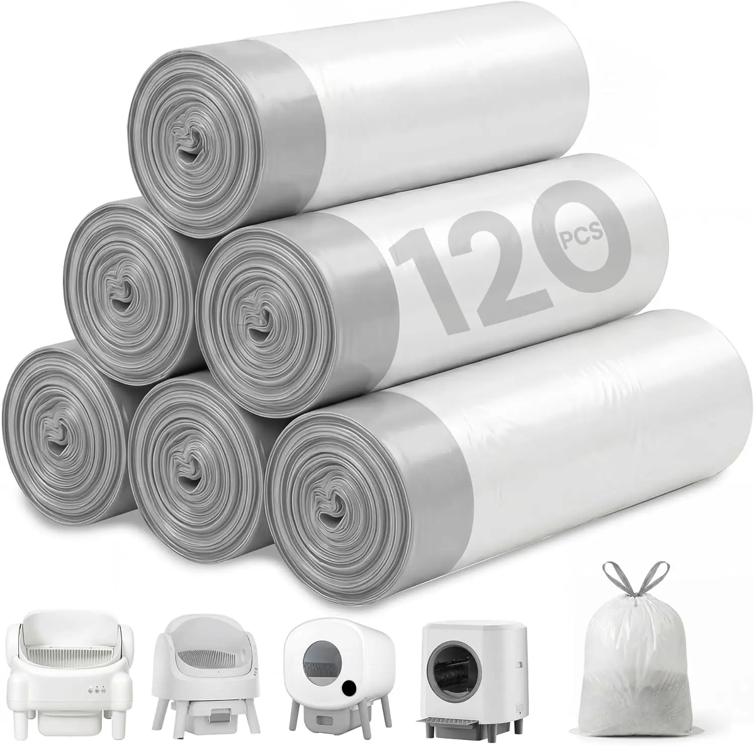20 Count 24.8" x 12.5" Cat Litter Box Liners for Self Cleaning Litter Box, Extra Thick Heavy Duty Cat Litter Bags Replacement, 9-11 Gallons of Capacity