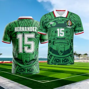 1998 Mexico Soccer National Team Home Green Nostalgia Soccer Jersey #15 Hernandez #11 Blanco  Classic Breathable Quick Dry Soccer Jersey