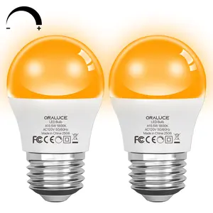 Amber Warm Sleep LED Bulb Dimmable, 1800K Blue Light Blocking 40W Equivalent 5W E26 A15 Night Light Bulb for Bedroom Baby Nursery Healthy Sleeping