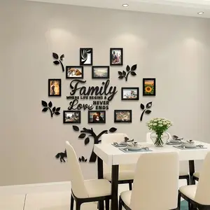 3D Acrylic Photo Frame Wall Decor, Wall Gallery Frames, 1 Set DIY Photo Collage Gallery Wall Sticker, Wall Decor for Home Office Wedding School, Ornaments