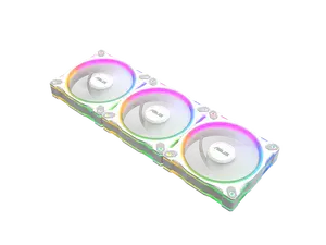 ASUS Prime MR120 ARGB fan white triple pack, 28mm extra-thick frame, quiet, high-performance cooling with PWM control, 20 ARGB LEDs with dual-sided frame lighting, Aura Sync compatibility