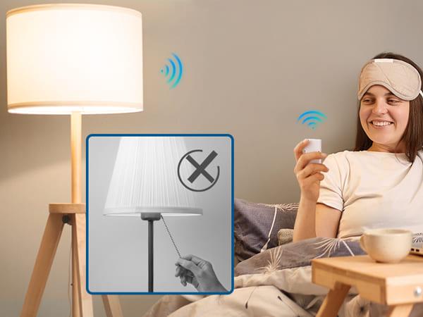 DEWENWILS Remote Control Light Socket, Wireless Light Switch for Pull Chain Light Lamp Fixtures, 100FT Range, No Wiring Needed, ETL Listed(2 Wall Mounted Switch+1 Socket, Shorter Version)-HRLS21S