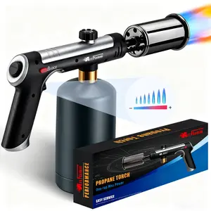 ARTFLAMM Powerful Propane Torch Gun, Grill Gun with Turbo Mode & Safety Lock, Charcoal Torch, Kitchen Blow Torch for Cooking, BBQ, Searing Steak (Tank Not Included)