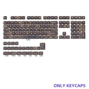 XVX Walnut Texturer MOA Profile Dye-Sub PBT Keycap Set 130-Key for MX Switches（Keycaps Only, Keyboard Not Included）