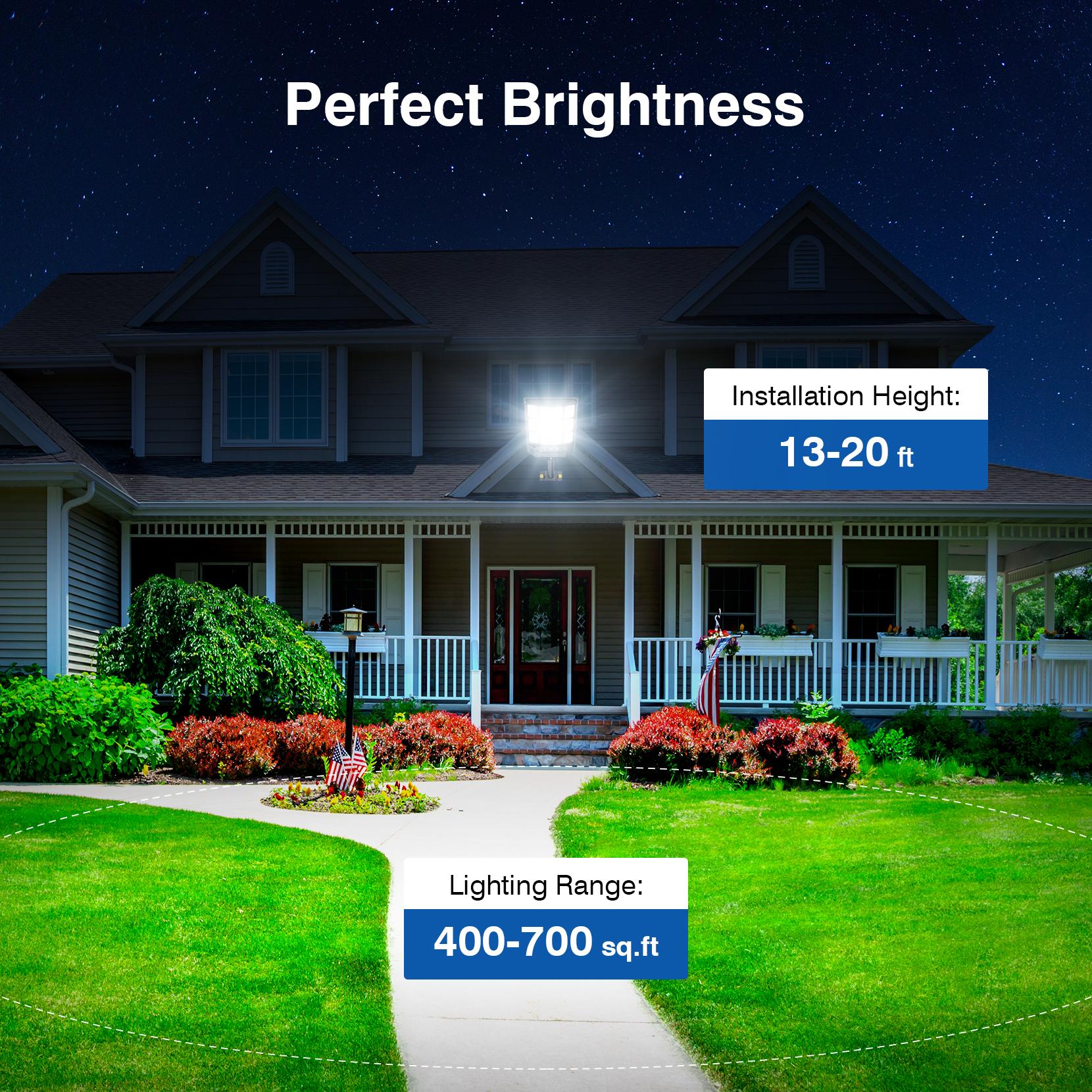 2Pack Solar Street Lights Outdoor Waterproof,50000LM Wide Angle Solar Flood Light, LED Parking Light with Motion Sensor and Remote Control, Suitable for Street, Parking lot