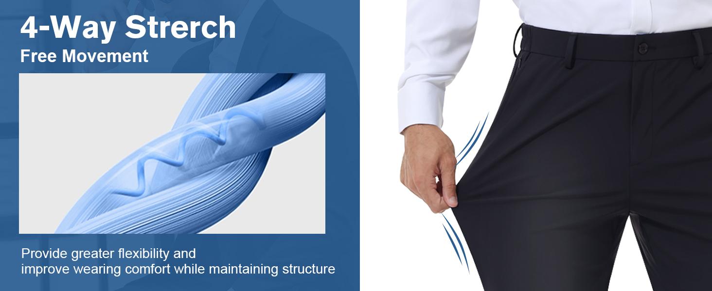 Alimens&Gentle Men's Stretch Dress Pants No Iron Golf Pants Expandable Waist Flat Front Business Casual Pants Formal Black Alimens&Gentle Men's Stretch Dress Pants No Iron Golf Pants Expandable Waist Flat Front Business Casual Pants Formal Black