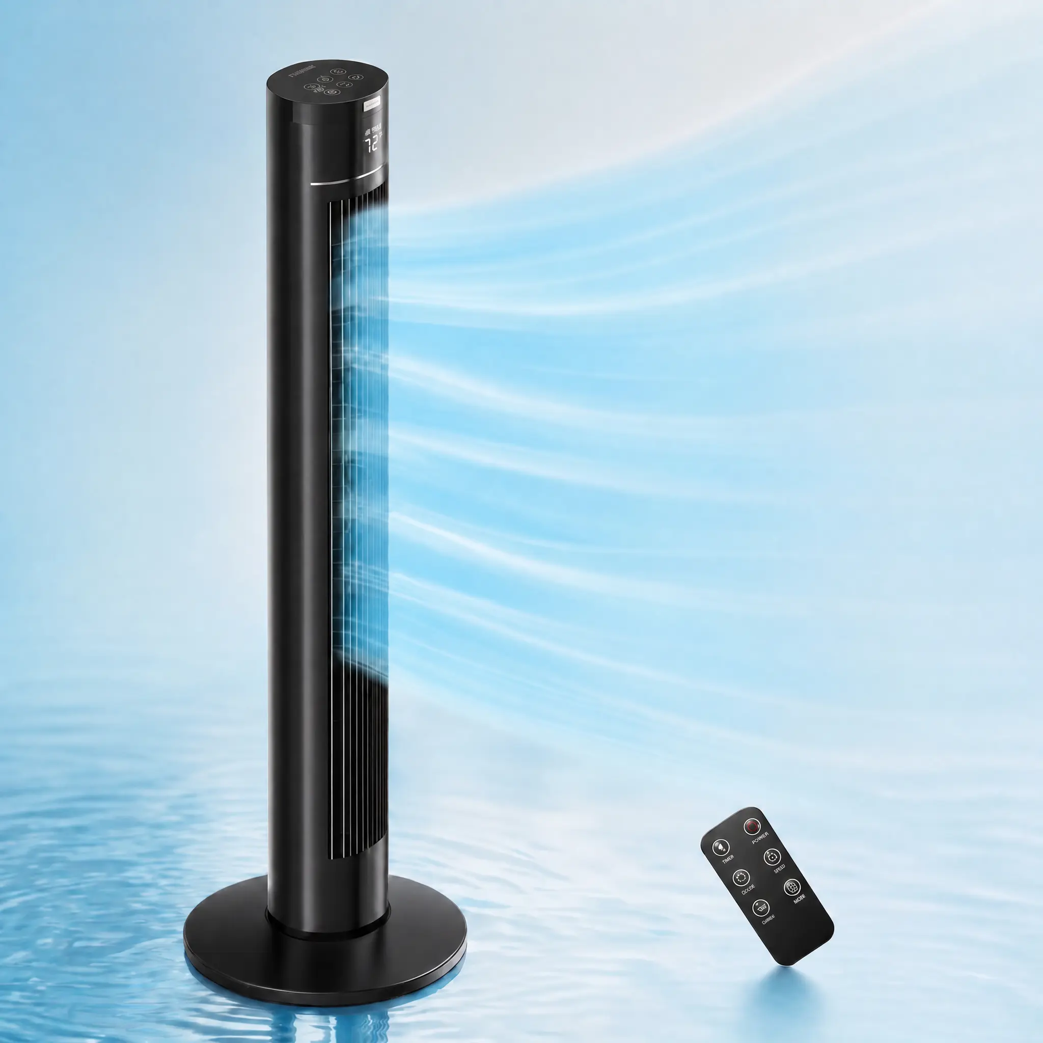 Tower Fan Portable Floor Fans 85°Oscillating Fan 43'' Quiet Cooling 12H Timer Remote Control Standing Bladeless Electric 3 Speeds Wind 3 Modes Bedroom Office,dorm essentials,home essentials