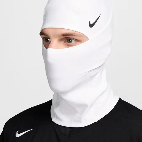 Nike Pro Hyperwarm Men's Convertible Dri-FIT Balaclava Hooded Face Cover - White Fashion Ski Mask, Men's Accessories, Dri-FIT Poly/Spandex Blend, Light, Form-Fitting, Secure, Neck Gaiter Convertible, Flexible