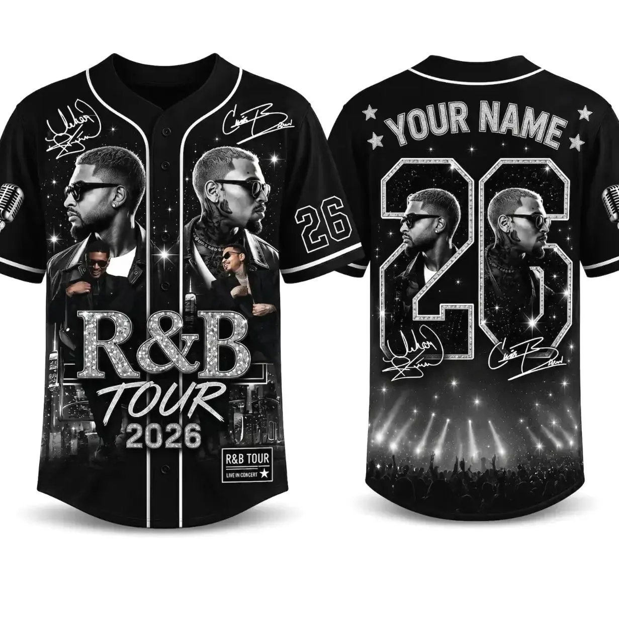 Personalized Team Breezy Baseball Jersey, Custom Name and Number R&B Concert Fan Shirt, Unisex Music Festival Streetwear