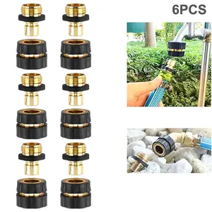 VAYWET Quick Connect Hose Fittings for Garden Hose Quick Connector with Gasket 6 Set / 4 sets , 3/4 Inch GHT Male and Female Attachment Quick Release No-Leak Water Water Hose Adapter With 6 Rubber Washers