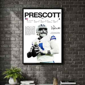 [ SPORT UNFRAMED - SALE UP TO 45% ] Dak Prescott Hardline Series Football Sports Poster Man Cave Wall Art