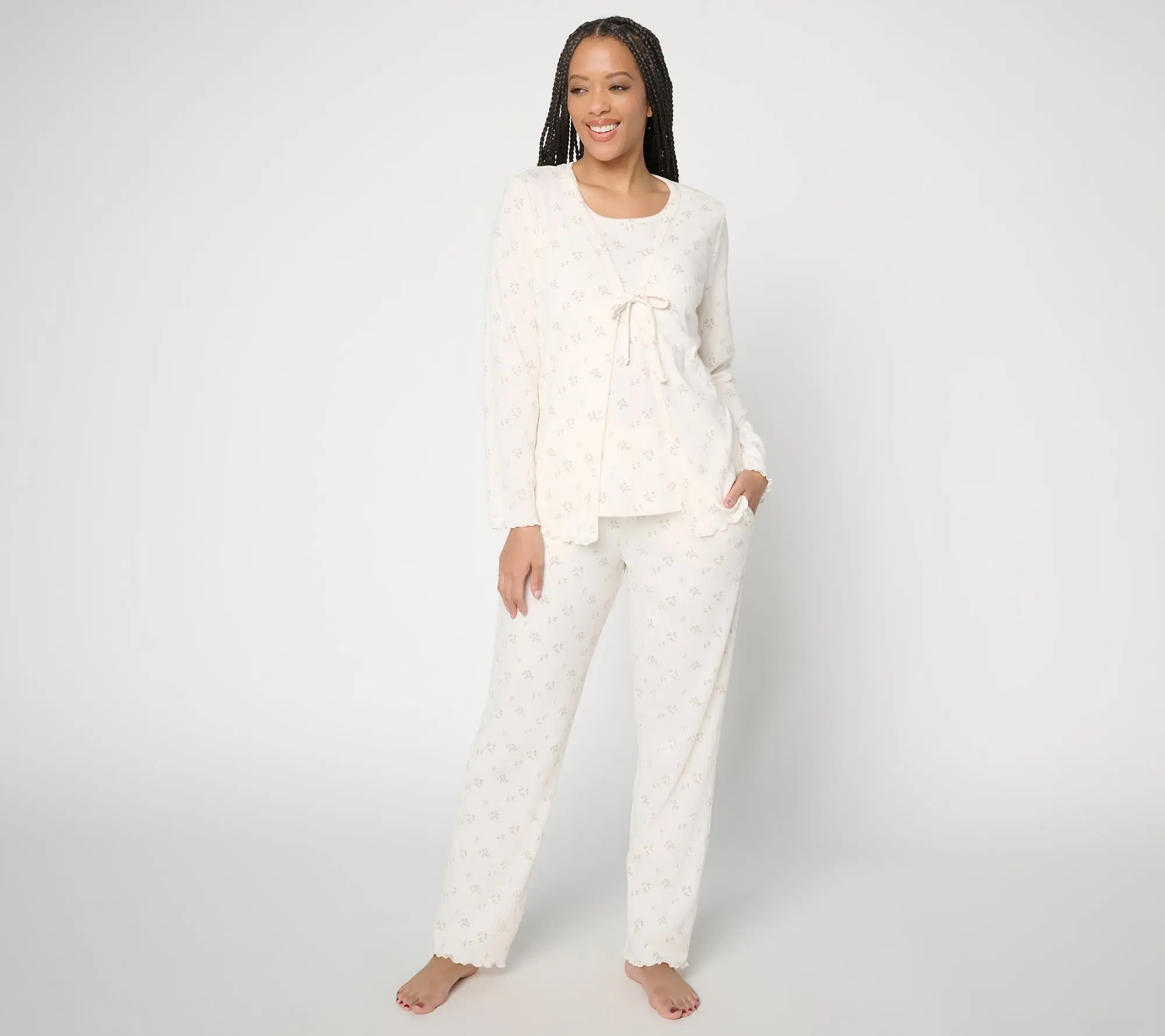 Berkshire Homewear Printed Pointelle 3 Pc Lounge Set