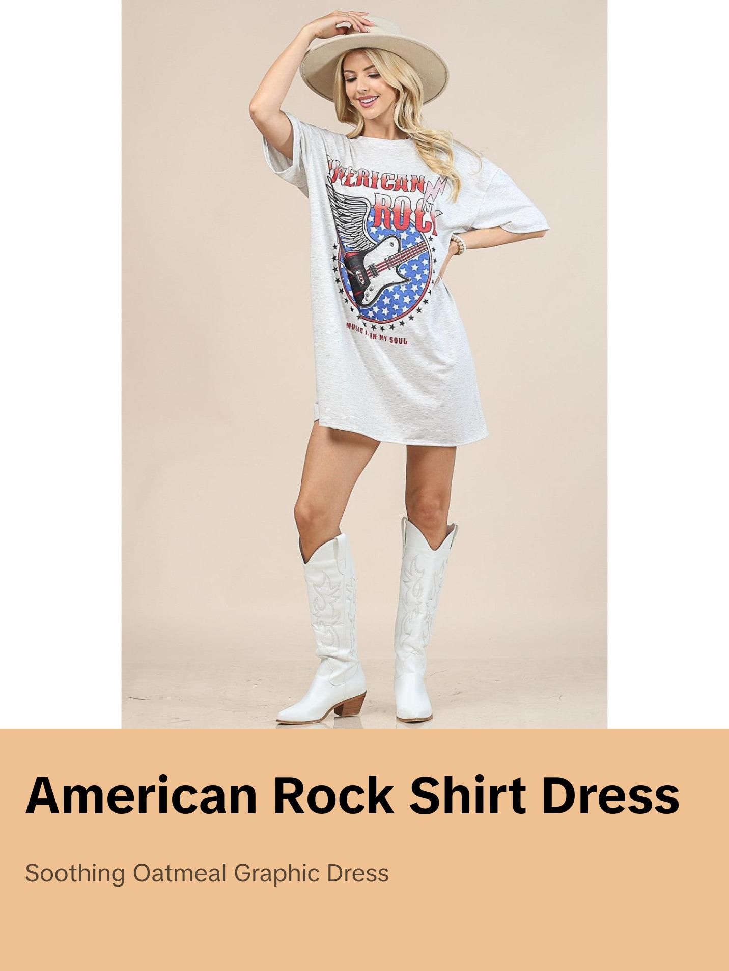 American Rock Graphic Relaxed Shirt Dress - TikTok Shop American Rock Graphic Relaxed Shirt Dress - TikTok Shop