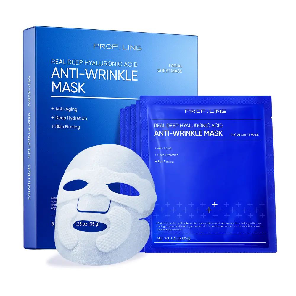 Real Deep Hyaluronic Acid Face Mask, Deep Hydrating & Firming Sheet Mask for Fine Lines, Plumping Moisture Care for Dry, Dehydrated Skin,Korean Skincare, 28g x 5 ea