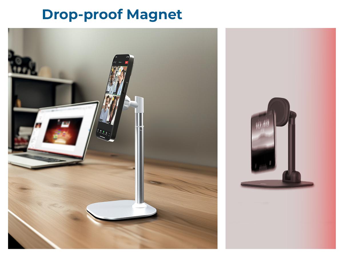 Cooper MagStand - MagSafe Height Adjustable iPhone Holder for Desk, MagSafe Cellphone Mount for iPhone 17/16/15/14/13/12, Strong Magnetic Cell Phone Stand