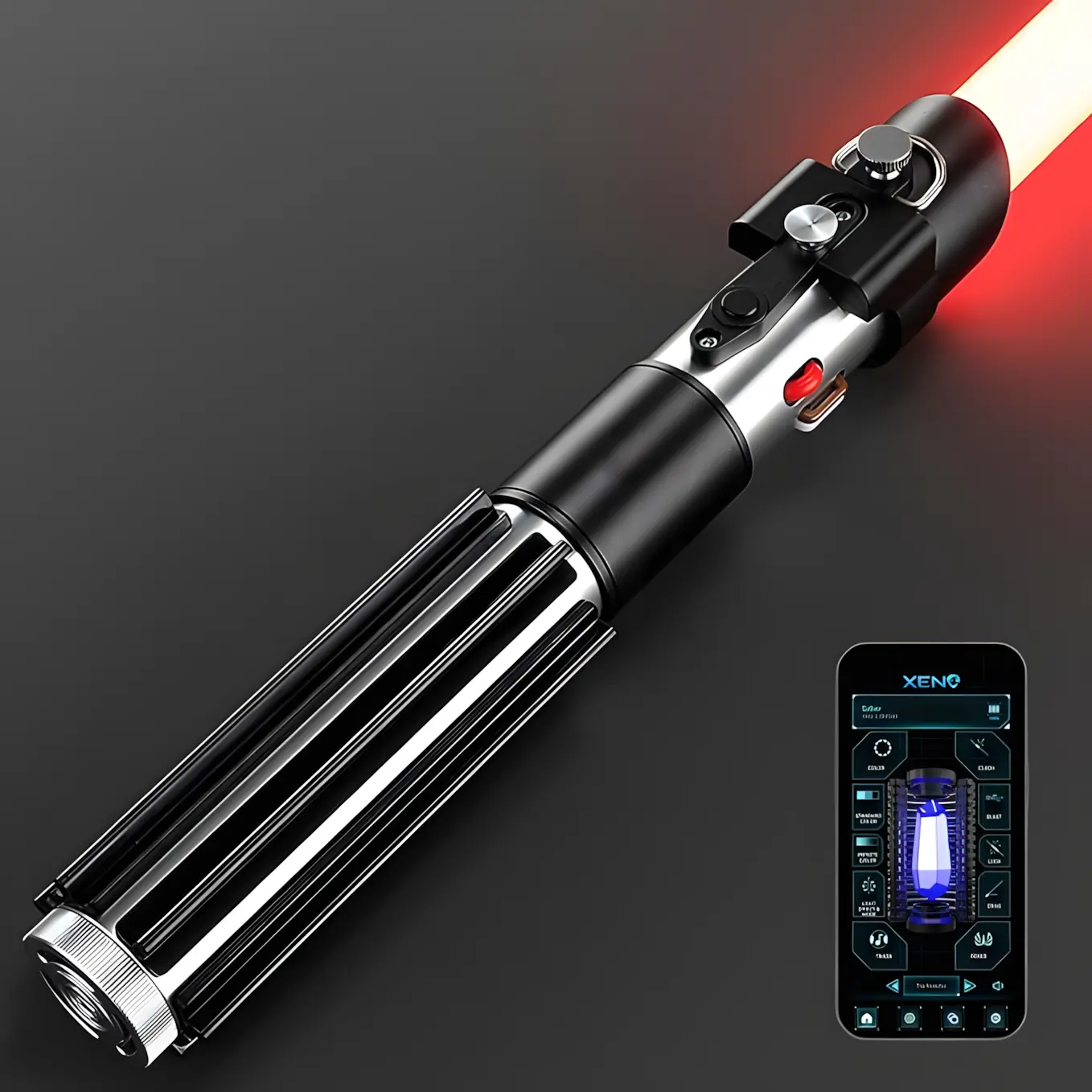 BJSABER DV5 Lightsaber Toy with FX Sounds, Neopixel and Baselit saber with App Control, Smooth Swing Spinning Anakin Lightsaber, Hilt geek collectibles,Neopixel Lightsabers,Lightsabers for Dueling,Toys for Grown ups