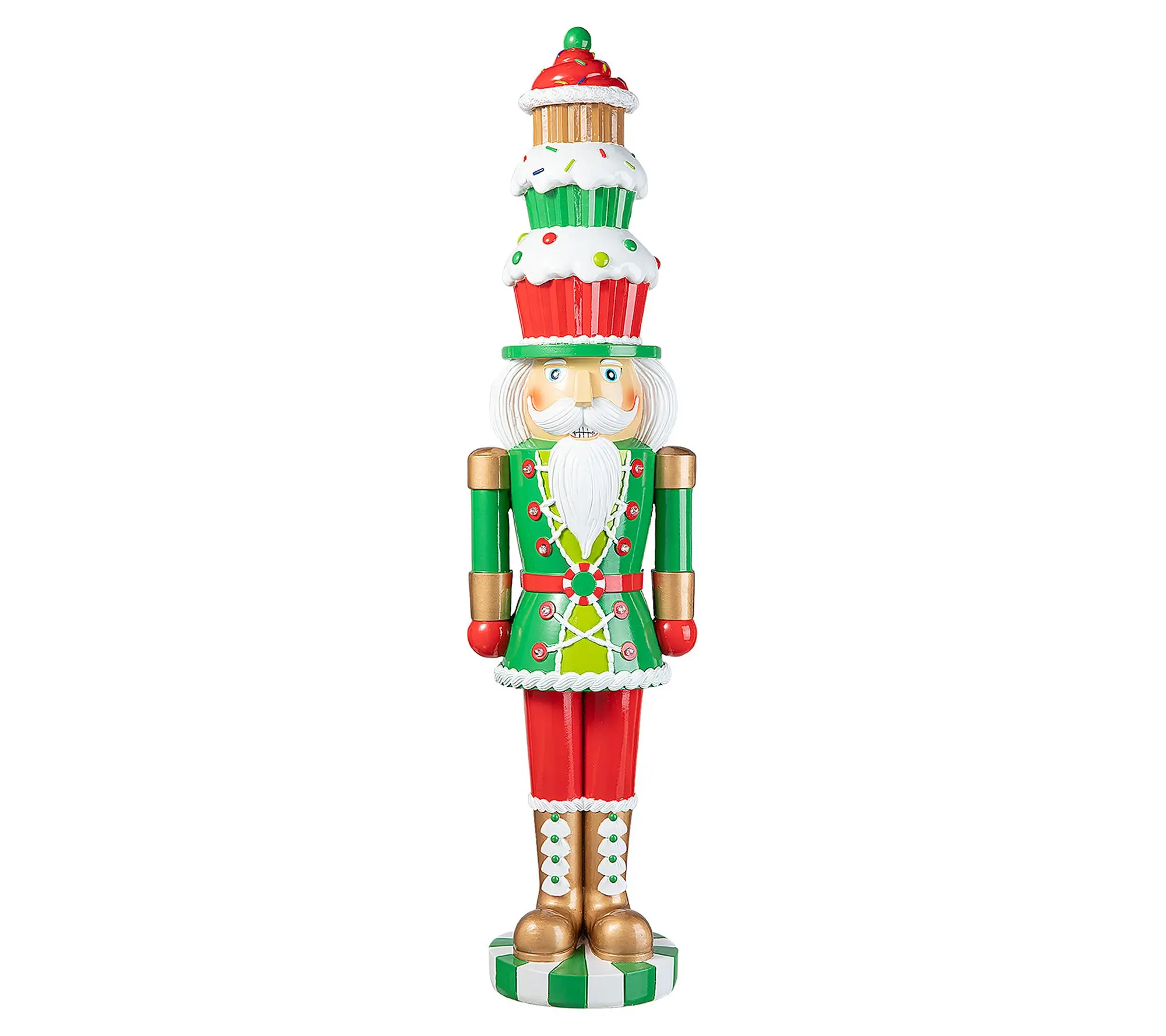 Glitzhome 28'' Lighted Resin Christmas Nutcracker Porch Decor