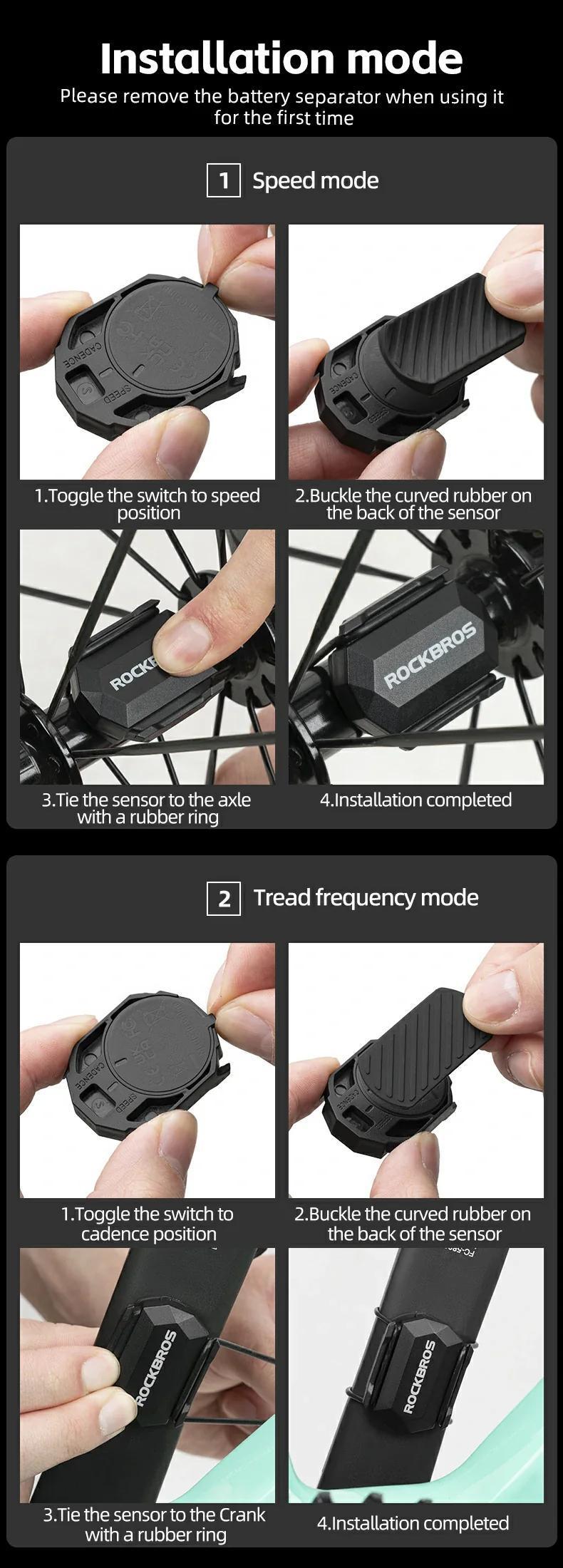 ROCKBROS Bike Computer Wireless Cycling Computers ANT+ Bluetooth Bicycle Computer Mini Speedometer Odometer Waterproof GPS/BDS/Galileo Position System