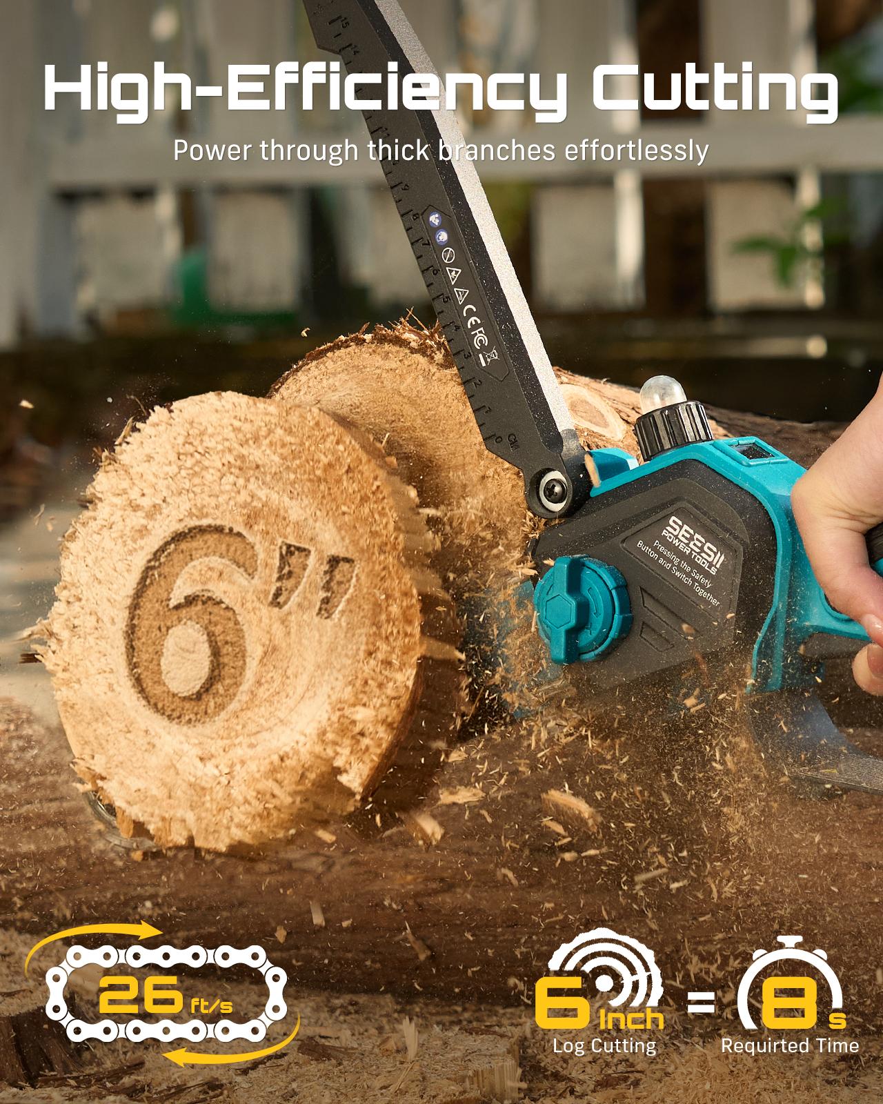 2-IN-1 Cordless 6-inch Electric Pole Saw, SeeSii Brushless Chain Saw with 2x 2.0Ah Battery, 16-Foot MAX Reach Brach Tree Saw with Extension Pole for Wood Cutting Garden CH600  #TikTokShopBlackFriday