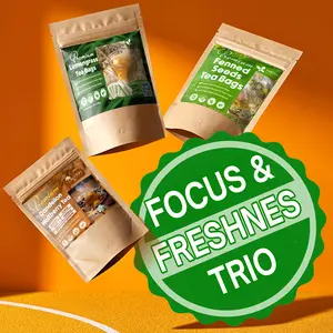 【FreshDrinkUS】 Focus & Freshness Trio, Fennel Seed, Lemongrass Leaf & Herbal Cleanse Tea Blend, 100% Natural & Pure Seeds, Leaves and Herbs, Eco-Conscious & Biodegradable Tea Bags, No Sugar, No Caffeine, No Gluten, Vegan – Herbal Beverage