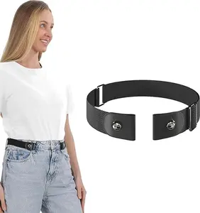No Buckle Elastic Belt, Stretch Invisible Belt for Jeans, Unisex, 1 Pack