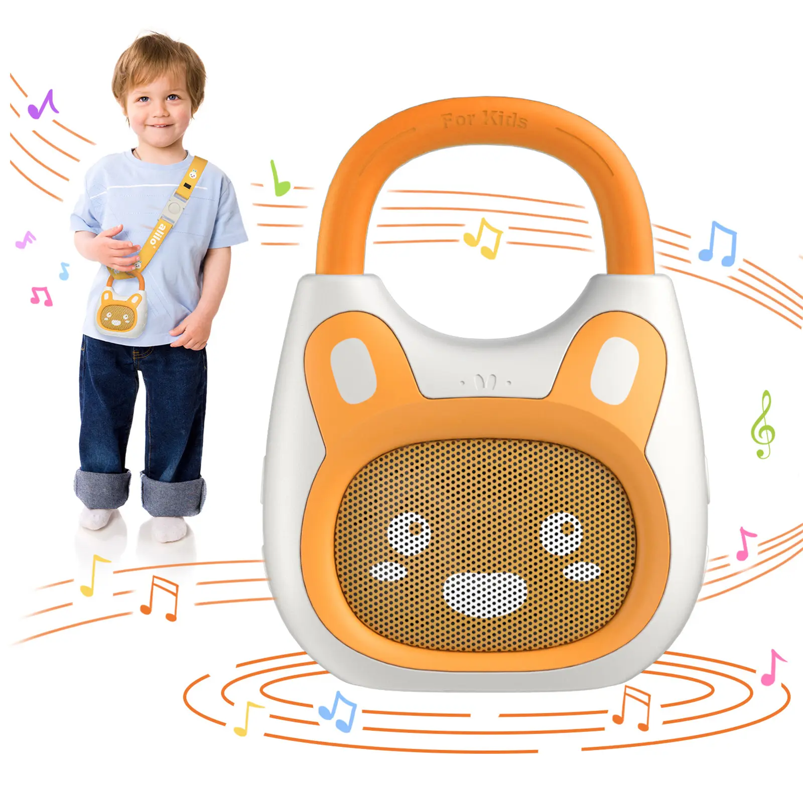 AIilo Portable Pocket Bunny Children's Music Player | Music toy suitable for children aged 3-12 | Preloaded with over 120 stories, songs, lullabies, and white noise | High-fidelity travel Bluetooth speaker (English version only)