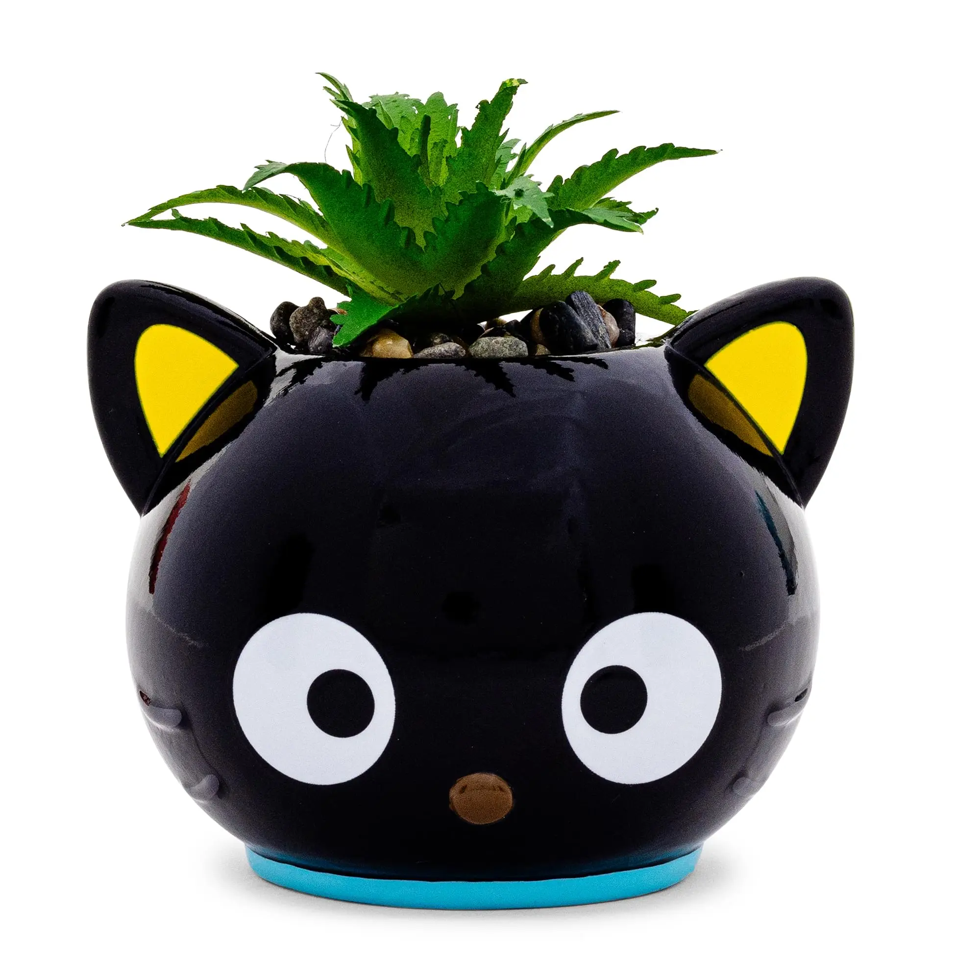 Sanrio Chococat 3-In Ceramic Mini Planter, Ceramic Pottery With Artificial Succulent Artificial Plants, Home Decor Accent, Ceramic Pottery Artificial Plants