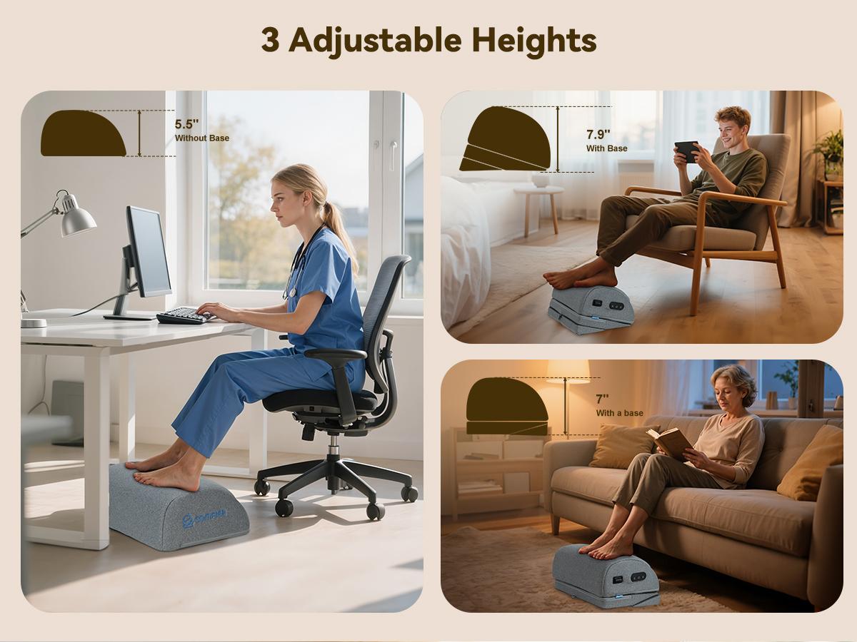 Comfier Foot Rest Under Desk at Work with Heat,Vibration,Foot Heater Foot Warmer,3 Height Under Desk Foot Rest for Office Chair,Gaming Chair Footstool, Ergonomic Heated Footrest,Computer Desk Use Comfier Foot Rest Under Desk at Work with Heat,Vibration,Foot Heater Foot Warmer,3 Height Under Desk Foot Rest for Office Chair,Gaming Chair Footstool, Ergonomic Heated Footrest,Computer Desk Use