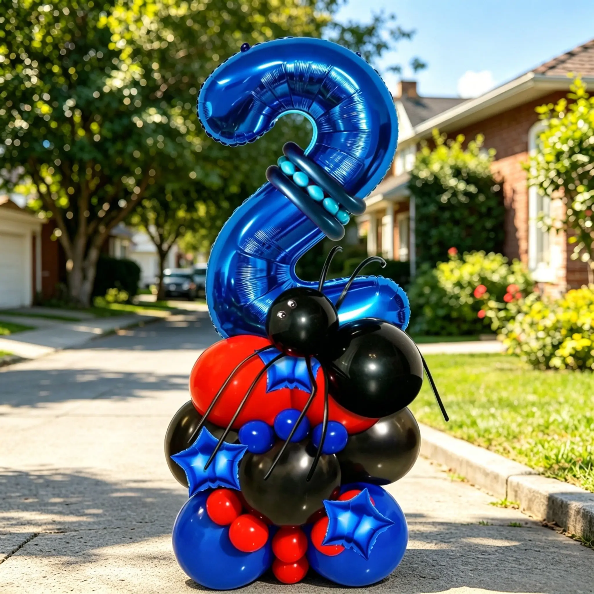 Spider Theme Birthday Balloon Set, 39 Pieces, Includes 32 Inch / Numbers, Star Foil, DIY Strips, Latex Balloons, Party Balloons Decorations, Perfect for Parties, Birthday Decorations, Balloon Kit