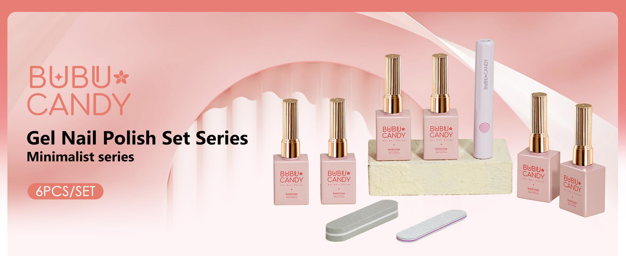 BUBU CANDY 15ml 6pcs Gel Nail Polish Set Minimalist Non Toxic Persistent 21-28 Days Wear Resistant Master Color Matching Perfect for Everyday & Special Occasions Valentine's Day Gift Nails Artistry Glex