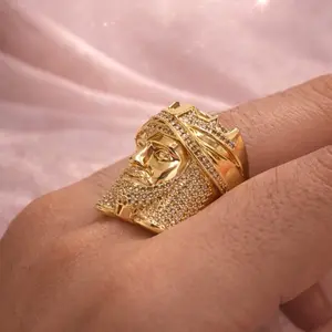 Men stainless steel vintage crown Ring Hip Hop style BS Jewelry