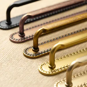 2 Pack Antique Brass Cabinet Pulls with Backplate Spacer Zinc Alloy Kitchen Drawer Handles for Classic Home Decor