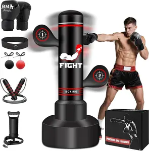 Punching Bag for Adults Teens, 70” Standing Punching Bag Kicking Bag Heavy Bag, Women Men Kickboxing Bags for Training MMA Fitness Home Gym JUOIFIP